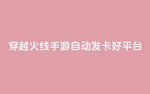 穿越火线手游自动发卡好平台  第1张 穿越火线手游自动发卡好平台  第1张