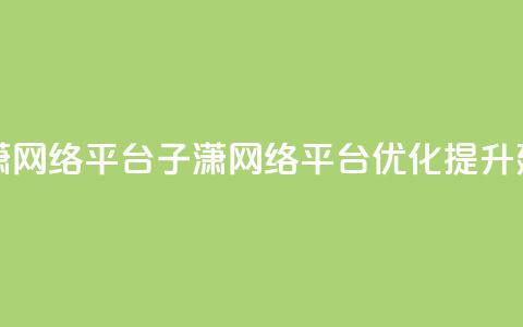 子潇网络平台(子潇网络平台优化提升建议)  第1张 子潇网络平台(子潇网络平台优化提升建议)  第1张