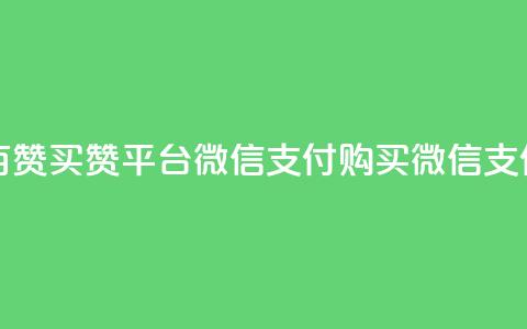 一元一百赞买赞平台微信支付(购买微信支付赞平台)  第1张 一元一百赞买赞平台微信支付(购买微信支付赞平台)  第1张