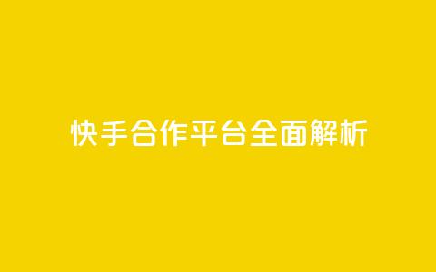 快手KOL合作平台全面解析  第1张 快手KOL合作平台全面解析  第1张
