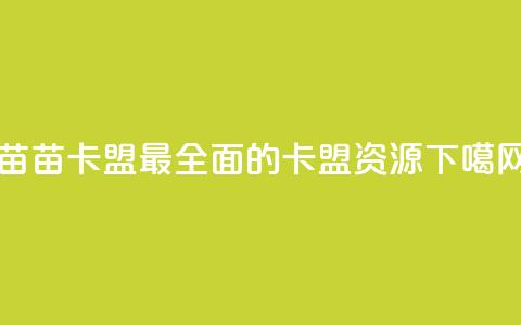 苗苗卡盟——最全面的卡盟资源  第1张