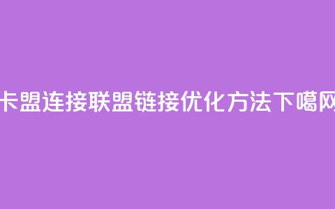 卡盟连接(联盟链接优化方法)  第1张 卡盟连接(联盟链接优化方法)  第1张