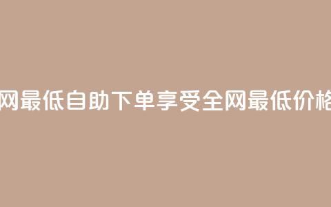 dy自助下单全网最低 - dy自助下单，享受全网最低价格优惠!  第1张