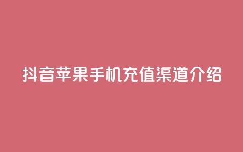 抖音苹果手机充值渠道介绍  第1张 抖音苹果手机充值渠道介绍  第1张