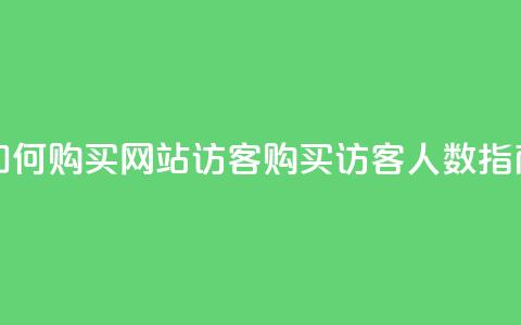 如何购买网站访客:QQ购买访客人数指南  第1张 如何购买网站访客:QQ购买访客人数指南  第1张