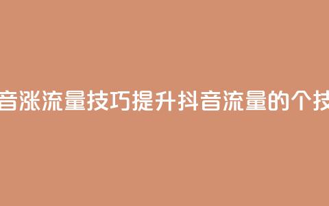抖音涨流量技巧(提升抖音流量的7个技巧)  第1张 抖音涨流量技巧(提升抖音流量的7个技巧)  第1张