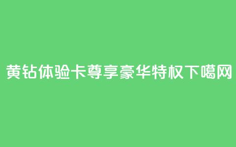 黄钻体验卡:尊享豪华特权  第1张 黄钻体验卡:尊享豪华特权  第1张