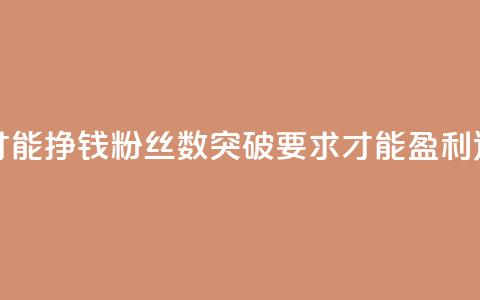 粉丝要达到多少才能挣钱 - 粉丝数突破要求才能盈利	，达标数字是？~  第1张