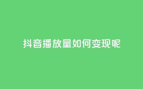 抖音播放量如何变现呢 - 抖音播放量如何实现盈利秘诀分享！  第1张