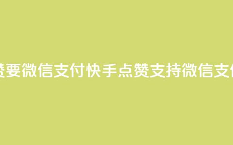 快手点赞要微信支付(快手点赞支持微信支付)  第1张 快手点赞要微信支付(快手点赞支持微信支付)  第1张