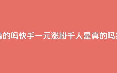快手一元涨粉1000个是真的吗 - 快手一元涨粉千人是真的吗揭秘真实情况!  第1张 快手一元涨粉1000个是真的吗 - 快手一元涨粉千人是真的吗揭秘真实情况!  第1张