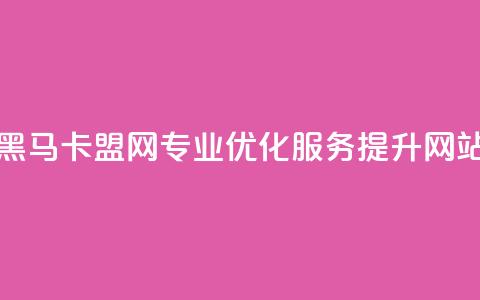 黑马卡盟网 -  专业SEO优化服务 提升网站排名。 第1张