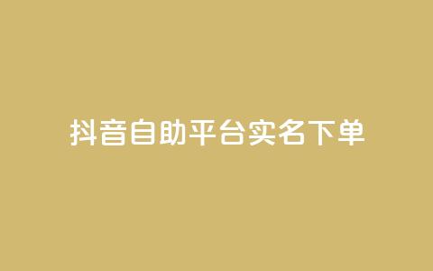 抖音自助平台实名下单  第1张 抖音自助平台实名下单  第1张