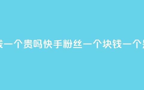 快手粉丝一块钱一个贵吗 - 快手粉丝一个块钱一个是否昂贵!  第1张 快手粉丝一块钱一个贵吗 - 快手粉丝一个块钱一个是否昂贵!  第1张