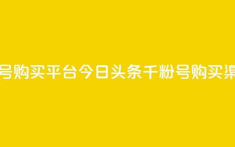 今日头条千粉号购买平台(今日头条千粉号购买渠道推荐)  第1张 今日头条千粉号购买平台(今日头条千粉号购买渠道推荐)  第1张