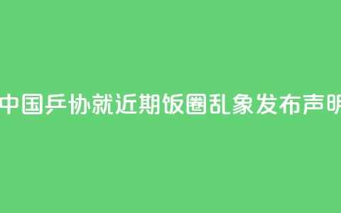 中国乒协就近期“饭圈	”乱象发布声明  第1张