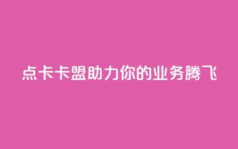 点卡卡盟:助力你的业务腾飞  第1张 点卡卡盟:助力你的业务腾飞  第1张