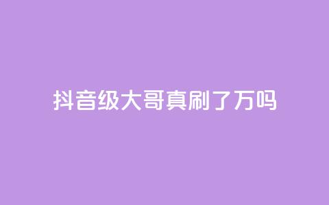 抖音60级大哥真刷了2000万吗,免费领取qq浏览量100个 - 拼多多助力600元要多少人 拼多多集齐20个钻石  第1张