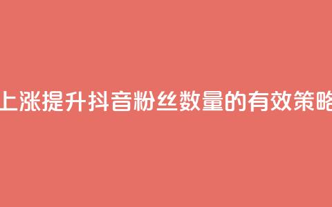 抖音粉丝如何上涨 - 提升抖音粉丝数量的有效策略与技巧!  第1张 抖音粉丝如何上涨 - 提升抖音粉丝数量的有效策略与技巧!  第1张