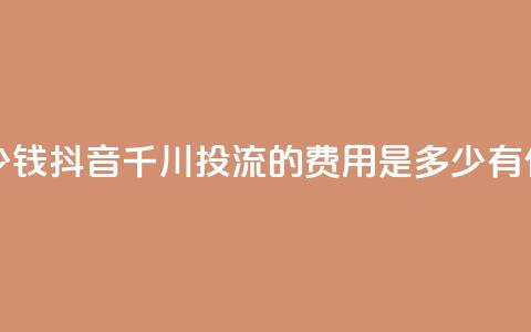 抖音千川投流费用是多少钱 - 抖音千川投流的费用是多少?有什么优惠套餐可选?!  第1张 抖音千川投流费用是多少钱 - 抖音千川投流的费用是多少?有什么优惠套餐可选?!  第1张