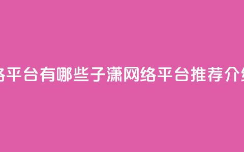 子潇网络平台有哪些(子潇网络平台推荐介绍)  第1张 子潇网络平台有哪些(子潇网络平台推荐介绍)  第1张