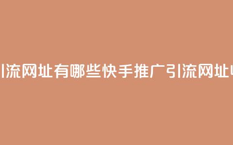 快手推广引流网址有哪些(快手推广引流网址收录getList)  第1张 快手推广引流网址有哪些(快手推广引流网址收录getList)  第1张