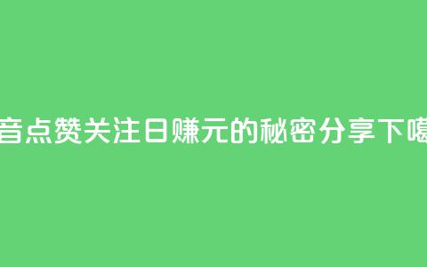 抖音点赞关注日赚300元的秘密分享  第1张 抖音点赞关注日赚300元的秘密分享  第1张