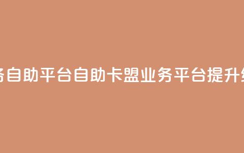 卡盟业务自助平台(自助卡盟业务平台提升经营效率)  第1张 卡盟业务自助平台(自助卡盟业务平台提升经营效率)  第1张