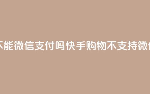 快手买东西不能微信支付吗 - 快手购物不支持微信支付?!  第1张 快手买东西不能微信支付吗 - 快手购物不支持微信支付?!  第1张
