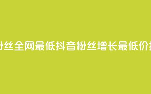 抖音24小时粉丝全网最低(抖音粉丝增长最低价揭秘)  第1张 抖音24小时粉丝全网最低(抖音粉丝增长最低价揭秘)  第1张