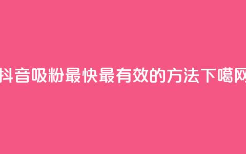 抖音吸粉最快最有效的方法  第1张 抖音吸粉最快最有效的方法  第1张