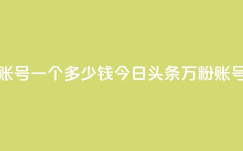 今日头条万粉账号一个多少钱(今日头条万粉账号售价高?)  第1张 今日头条万粉账号一个多少钱(今日头条万粉账号售价高?)  第1张