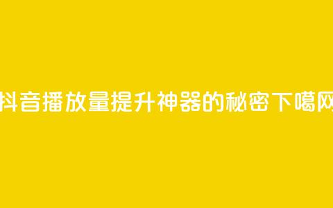 抖音播放量提升神器APP的秘密  第1张 抖音播放量提升神器APP的秘密  第1张