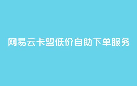 网易云卡盟低价自助下单服务  第1张 网易云卡盟低价自助下单服务  第1张
