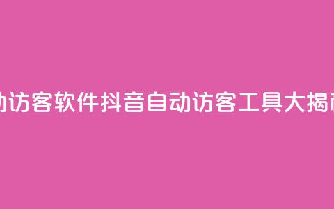 抖音自动访客软件(抖音自动访客工具大揭秘)  第1张 抖音自动访客软件(抖音自动访客工具大揭秘)  第1张