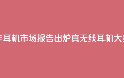 2024上半年耳机市场报告出炉:真无线耳机大势已去  第1张 2024上半年耳机市场报告出炉:真无线耳机大势已去  第1张