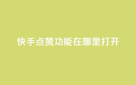 快手点赞功能在哪里打开 - 如何开启快手点赞功能 指南!  第1张 快手点赞功能在哪里打开 - 如何开启快手点赞功能 指南!  第1张