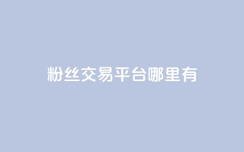粉丝交易平台哪里有 - 哪里可以找到粉丝交易平台!  第1张 粉丝交易平台哪里有 - 哪里可以找到粉丝交易平台!  第1张