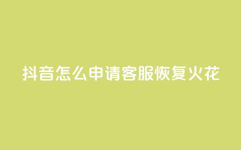 抖音怎么申请客服恢复火花 - 如何有效申请抖音客服恢复服务!  第1张 抖音怎么申请客服恢复火花 - 如何有效申请抖音客服恢复服务!  第1张