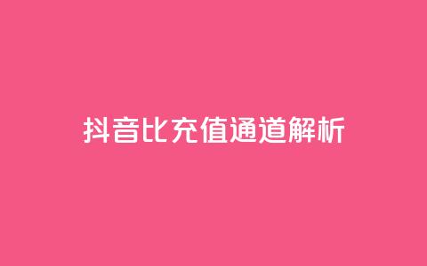 抖音1比1充值通道解析  第1张 抖音1比1充值通道解析  第1张
