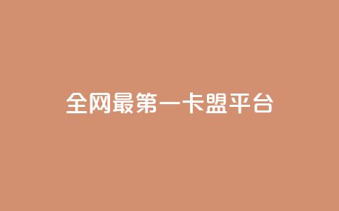 全网最第一卡盟平台 - 全网第一家卡盟平台综述!  第1张 全网最第一卡盟平台 - 全网第一家卡盟平台综述!  第1张