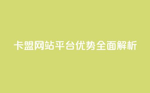 QQ卡盟网站平台优势全面解析  第1张 QQ卡盟网站平台优势全面解析  第1张