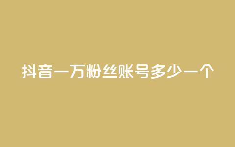 抖音一万粉丝账号多少一个 - 如何评估抖音账号一万粉丝的市值!  第1张 抖音一万粉丝账号多少一个 - 如何评估抖音账号一万粉丝的市值!  第1张