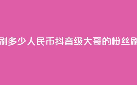 抖音75级大哥需要刷多少人民币(抖音75级大哥的粉丝刷升级费用)  第1张 抖音75级大哥需要刷多少人民币(抖音75级大哥的粉丝刷升级费用)  第1张
