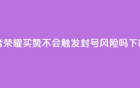 王者荣耀买赞不会触发封号风险吗?  第1张 王者荣耀买赞不会触发封号风险吗?  第1张