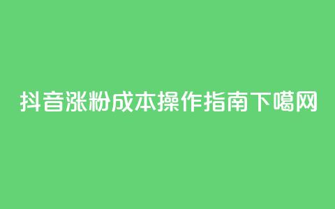抖音涨粉成本操作指南  第1张 抖音涨粉成本操作指南  第1张