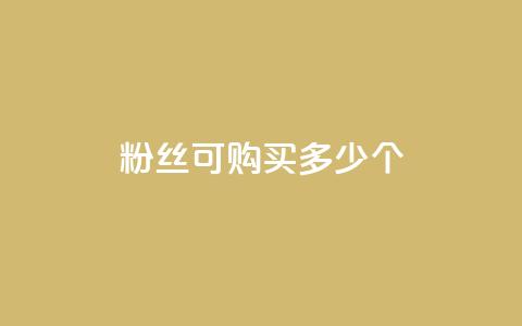 粉丝可购买多少个?  第1张 粉丝可购买多少个?  第1张
