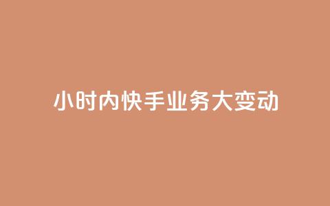 24小时内快手业务大变动  第1张 24小时内快手业务大变动  第1张