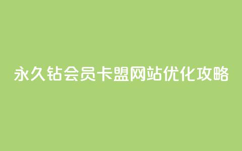 永久钻会员卡盟网站优化攻略  第1张 永久钻会员卡盟网站优化攻略  第1张