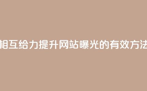 相互给力:提升网站曝光的有效方法  第1张 相互给力:提升网站曝光的有效方法  第1张